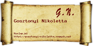 Gosztonyi Nikoletta névjegykártya