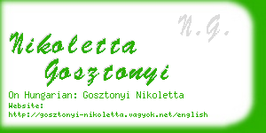 nikoletta gosztonyi business card